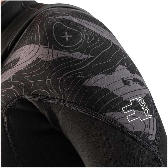 2024 Gul Mens Echo 3/2mm Chest Zip Shorty Wetsuit RE3325-C1 - Black / Contour camo